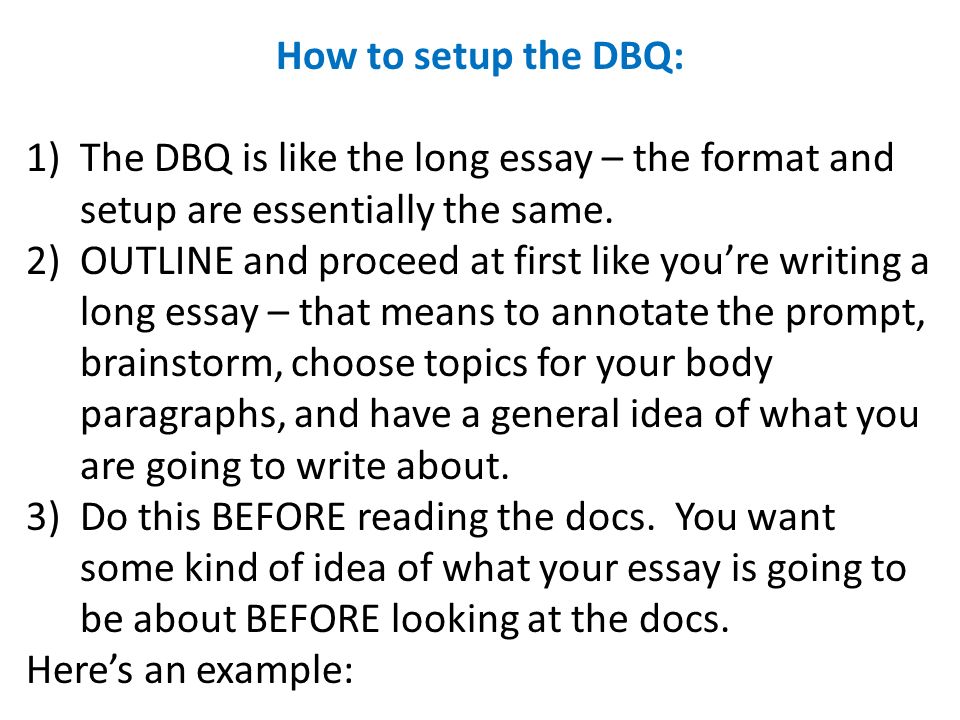 Dbq essay questions